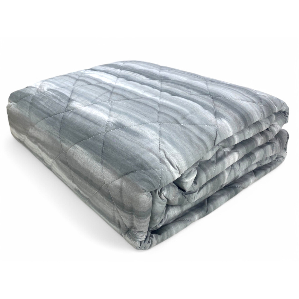 Edredón ligero Kot cepillado gris - Edredón doblado verano primavera - 100% algodón - Made in Italy
