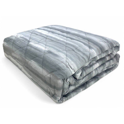 Grau gebürstete Kot Lightweight Steppdecke - Gefaltete Sommer-Frühlings-Steppdecke - 100% Baumwolle - Made in Italy