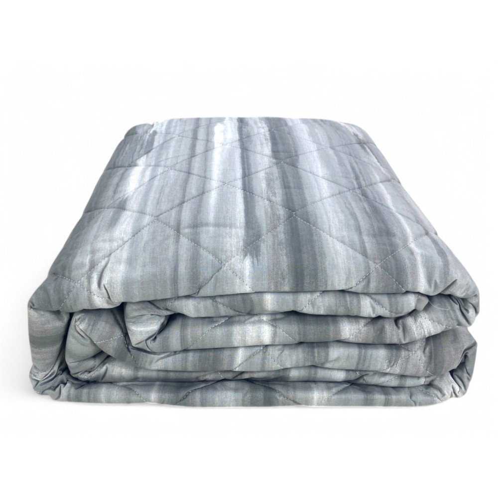 Grey Brushed Kot Quilt - Cotton fabric detail and elegant quilting