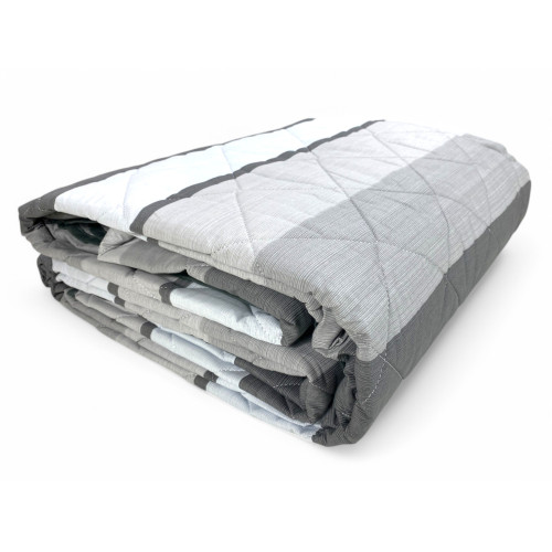 Grey Stripe Light Quilt - Spring Summer Quilt in Cotton - Made in Italy