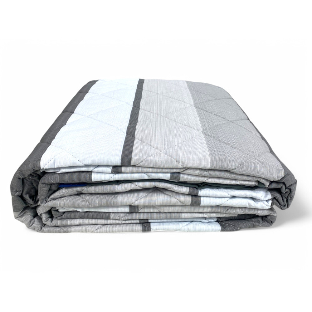 Grey Stripe Light Quilt - Spring Summer Quilt in Cotton - Made in Italy