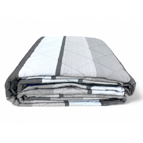 Grey Stripe Light Quilt - Spring Summer Quilt in Cotton - Made in Italy