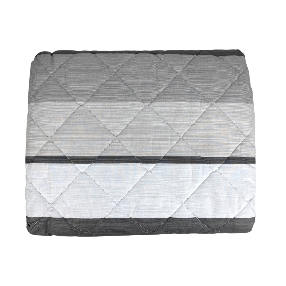 Grey Stripe Light Quilt - Spring Summer Quilt in Cotton - Made in Italy
