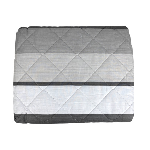 Grey Stripe Light Quilt - Spring Summer Quilt in Cotton - Made in Italy