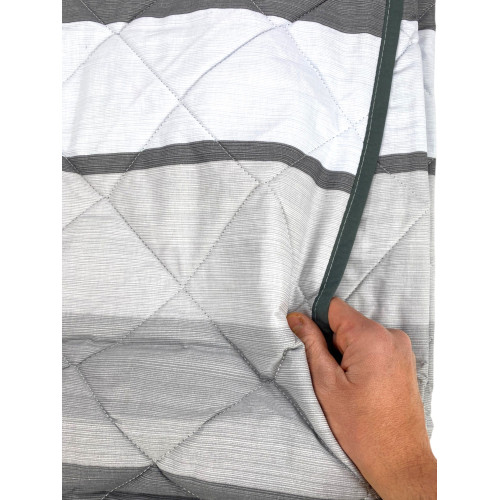 Grau gestreifte helle Steppdecke - Frühling Sommer Steppdecke aus Baumwolle - Made in Italy