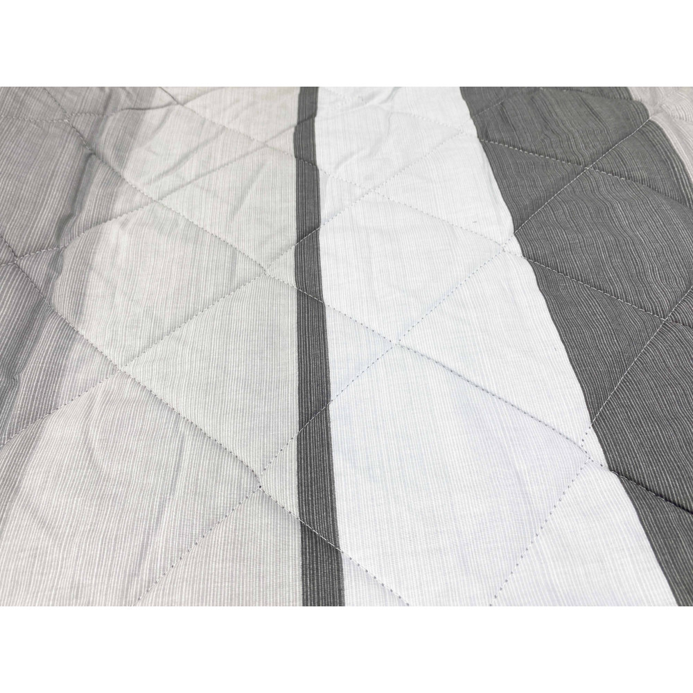 Trapuntino Leggero Riga Grigio - Quilt Primaverile Estivo in Cotone - Made in Italy
