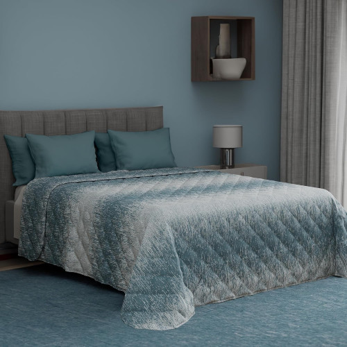 Couette légère Kot Bollicine Teal - Couvre-lit printemps été en coton respirant - Hypoallergénique