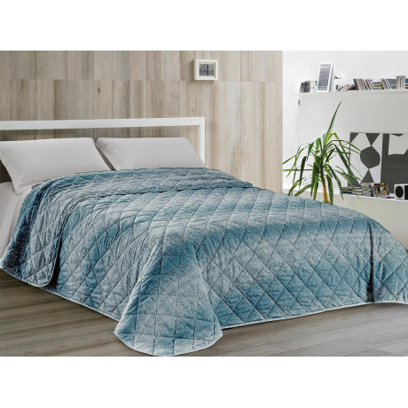 Trapuntino leggero Kot Bollicine Ottanio - Quilt primaverile estivo piegato - 100% cotone - Made in Italy 2