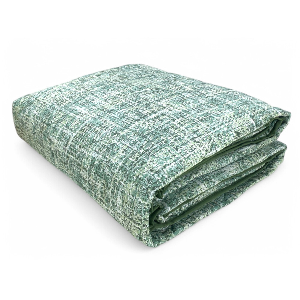 Kot Coco Green Quilt - Spring Summer Quilted Bedspread - 100% Cotton - Made in Italy