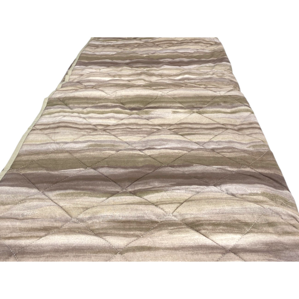 Beige Brushed Kot Quilt - Cotton fabric detail and diamond quilting