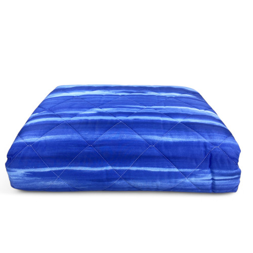 Kot Blue Brushed Quilt - Lightweight cotton blanket with original packaging - Made in Italy