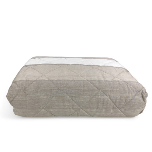 Kot Beige Stripe Quilt - Cotton fabric detail and diamond quilting