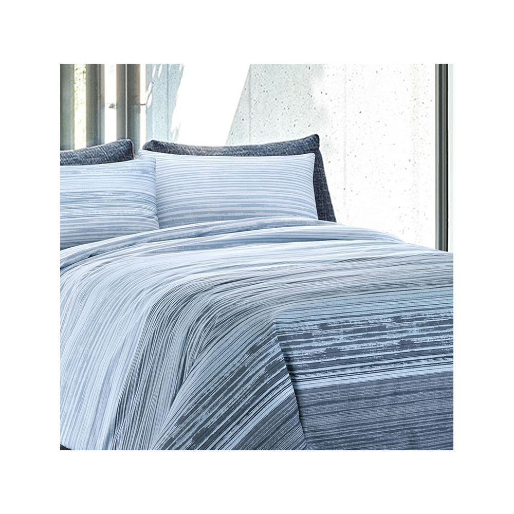 Trapuntino Kot Stripe Blu - Copriletto traspirante in cotone - Ipoallergenico e confortevole