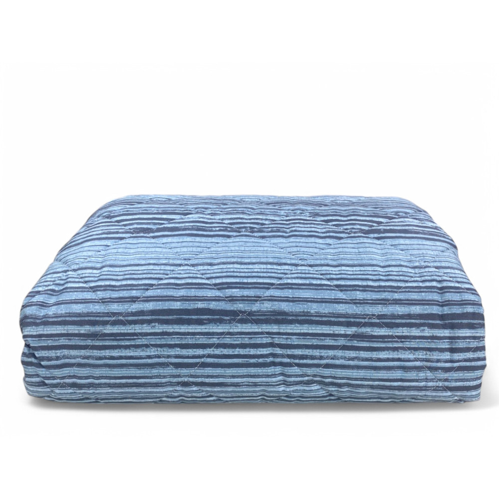 Trapuntino Kot Stripe Blu - Coperta leggera in cotone con confezione originale - Prodotto in Italia