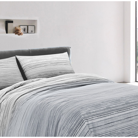Edredón Kot Stripe Gris - Colcha Acolchada Primavera Verano - 100% Algodón - Made in Italy 2