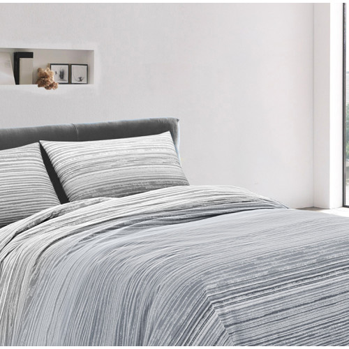 Trapuntino Kot Stripe Grigio - Coperte leggere in cotone - Ipoallergenico e traspirante