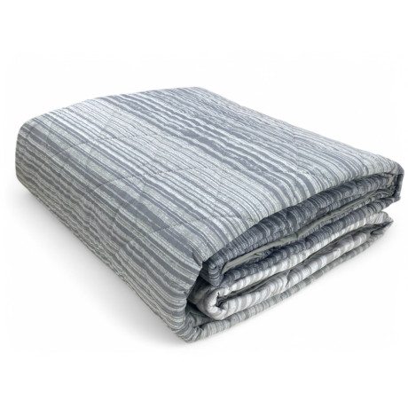 Kot Stripe Grey Quilt - Frühling Sommer Steppdecke - 100% Baumwolle - Made in Italy