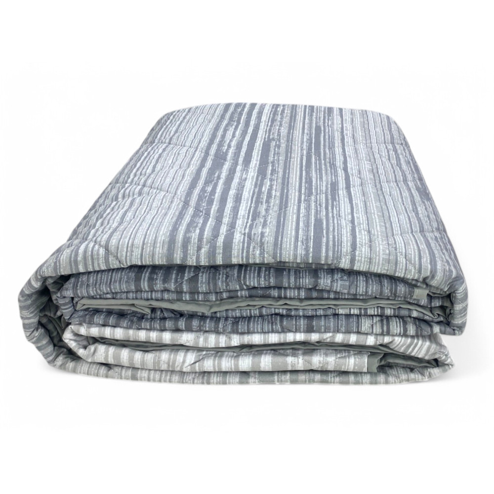 Grey Kot Stripe Light Quilt - Spring Summer Quilt - 100% Cotton - Made in Italy