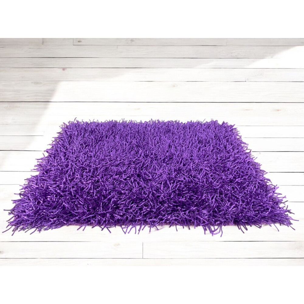 Alfombra Shaggy Purple Lilac – Pelo de 6 cm de largo – 12 tamaños, anudada a mano