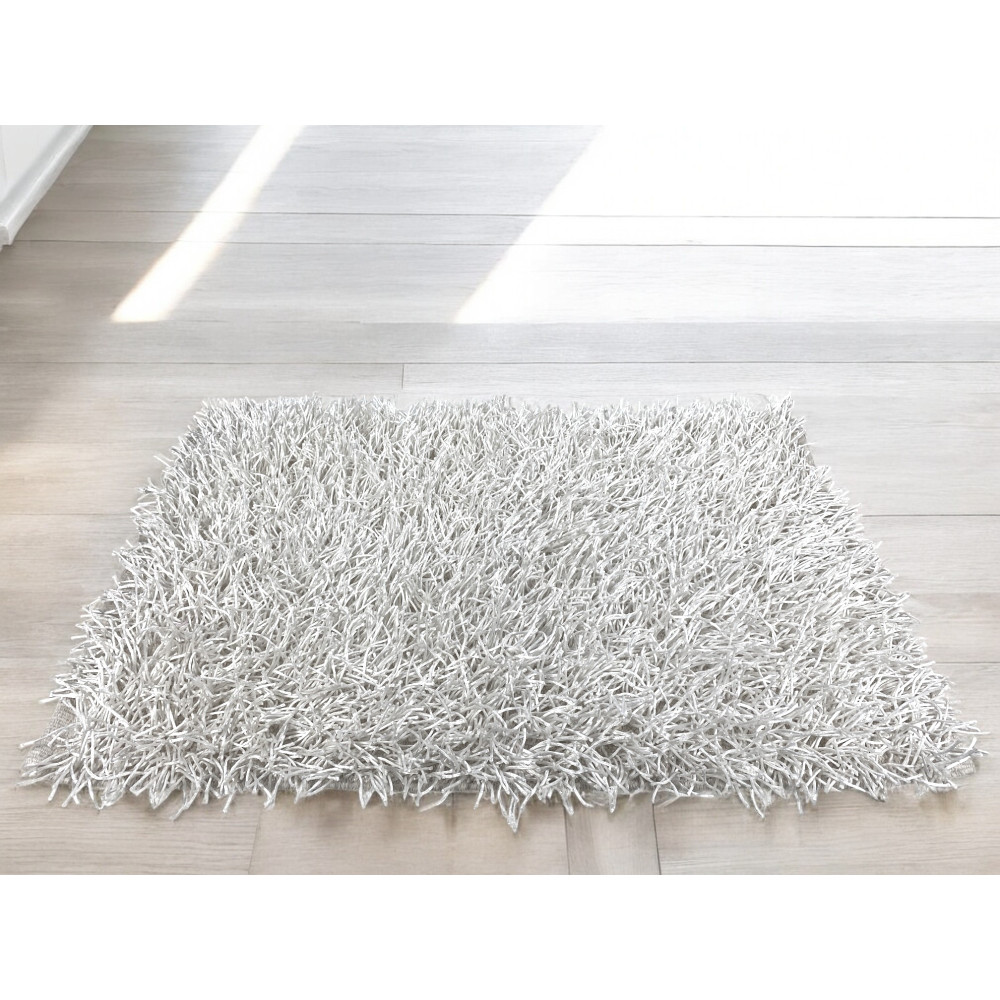 Tapis Shaggy Blanc – Velours 6 cm, Antidérapant, Doux – 12 Tailles