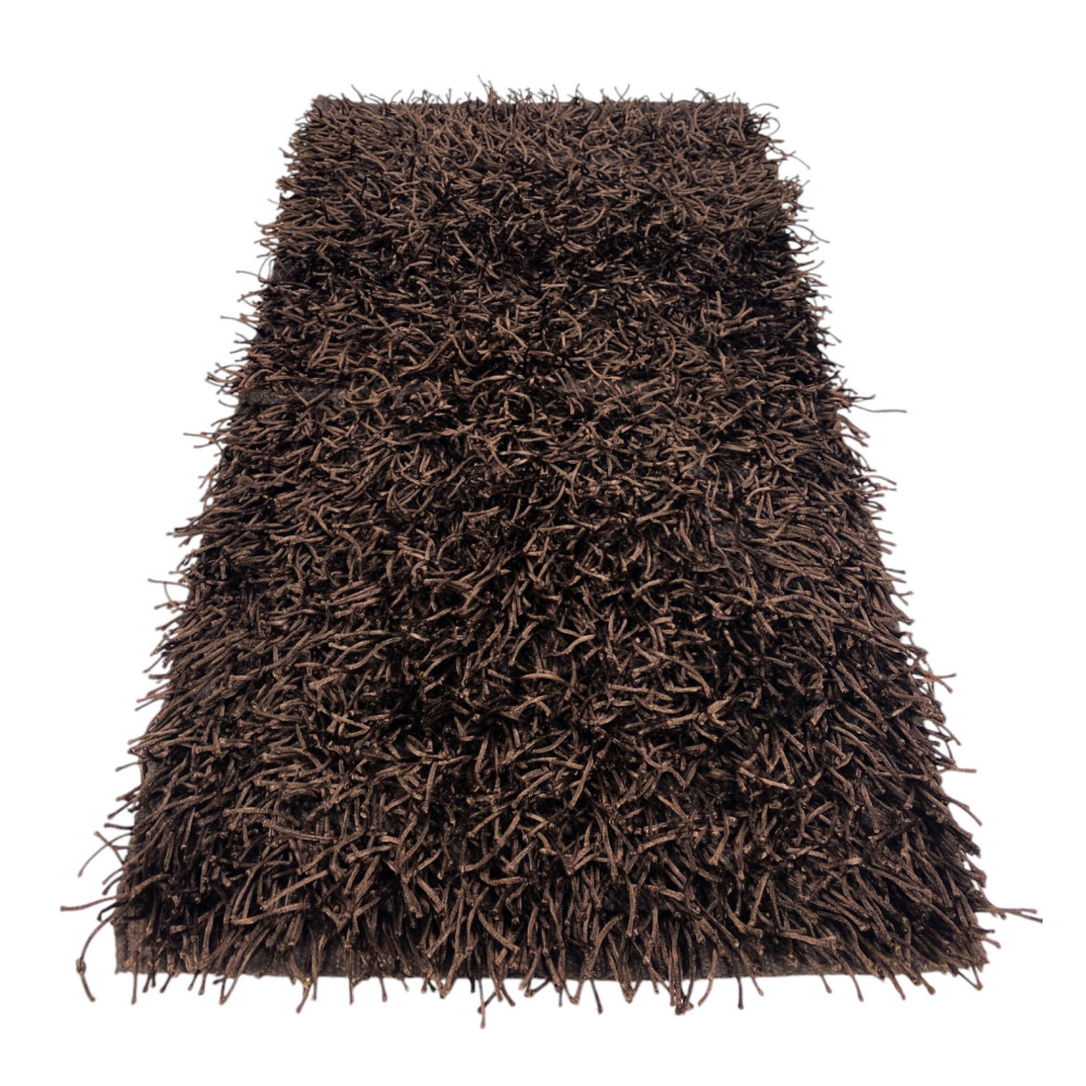 Brown Shaggy Rug – Pile 6 cm, Non-slip – 12 Sizes, Hand-Knotted