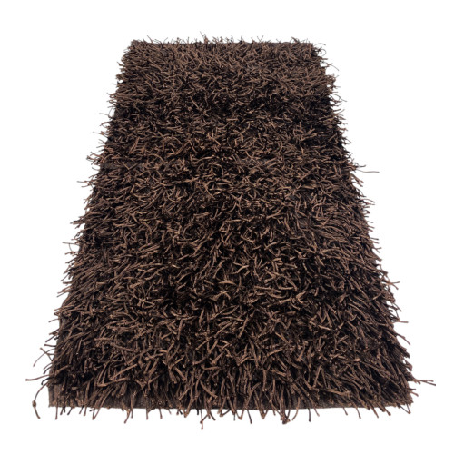 Brown Shaggy Rug – Pile 6 cm, Non-slip – 12 Sizes, Hand-Knotted