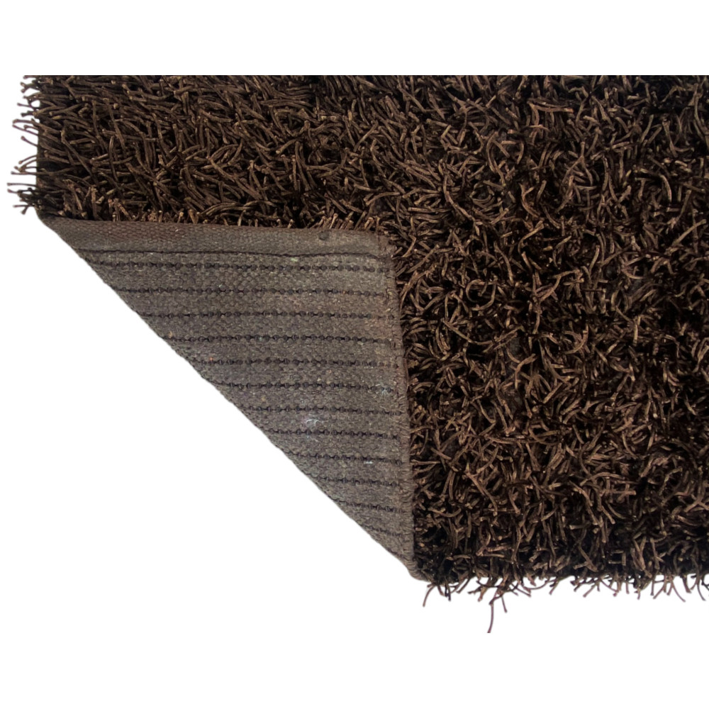 Tappeto Shaggy Marrone – Pelo 6 cm, Antiscivolo – 12 Misure, Annodato a Mano