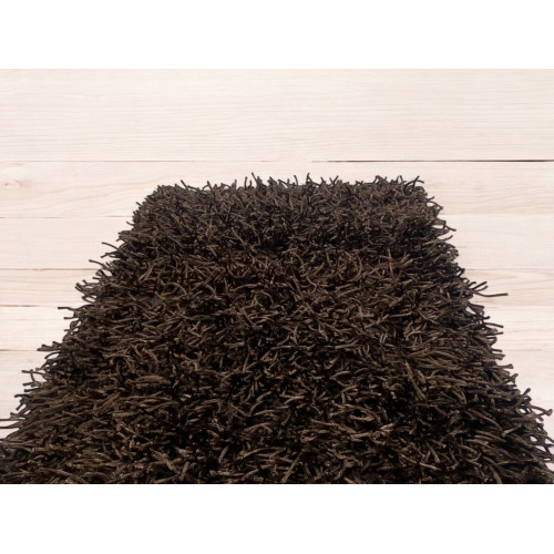 Alfombra Shaggy Marrón – Pelo 6 cm, Antideslizante – 12 Tamaños, Anudada a Mano