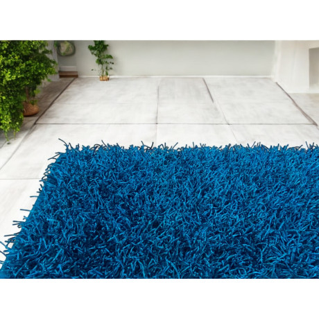 Tapis Shaggy Bleu – Velours 6 cm, Antidérapant, Doux – 12 Tailles 2