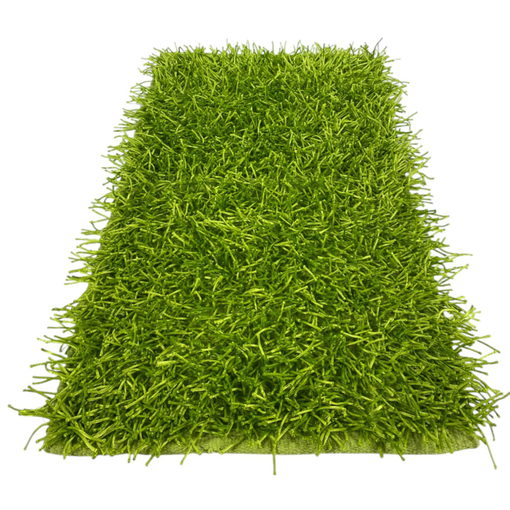 Alfombra Shaggy Verde – Pelo 6 cm, Antideslizante, Suave – 12 Tallas