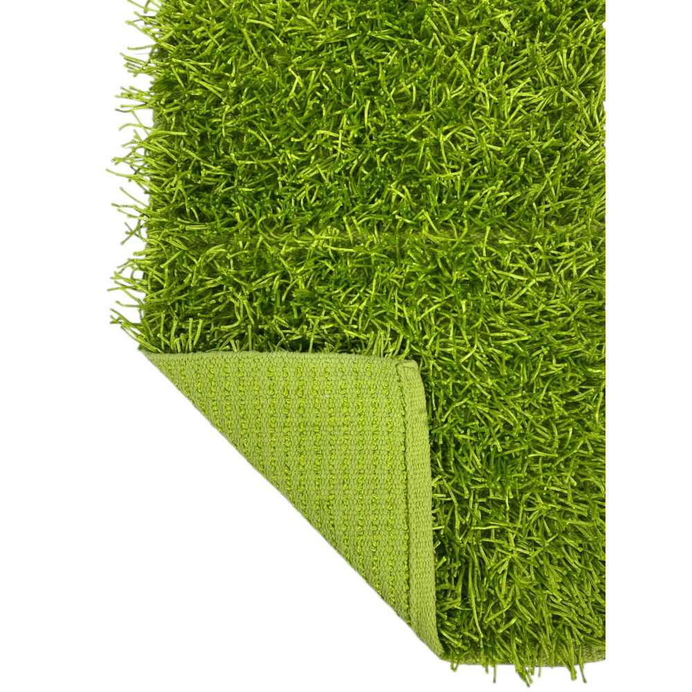 Alfombra Shaggy Verde – Pelo 6 cm, Antideslizante, Suave – 12 Tallas
