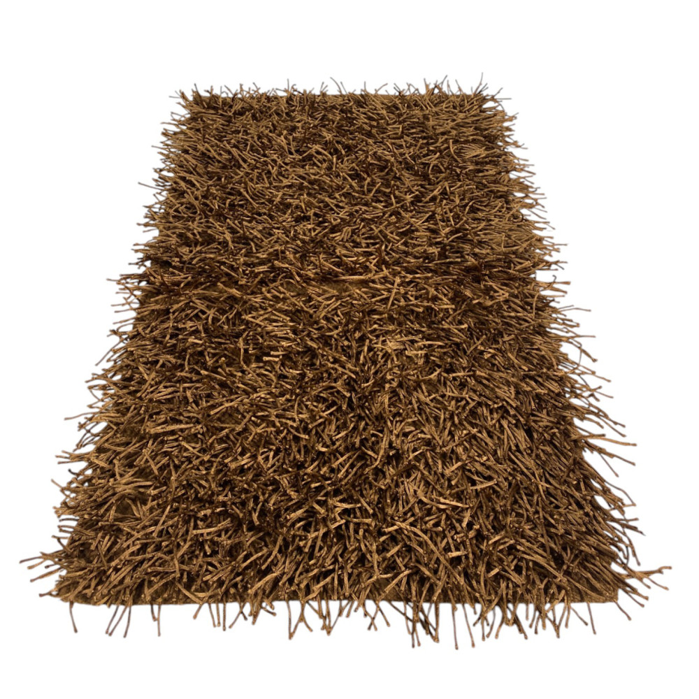 Alfombra Shaggy Avellana – Pelo 6 cm, Antideslizante, Suave – 12 Tallas