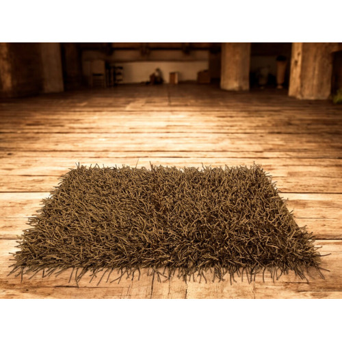 Alfombra Shaggy Avellana – Pelo 6 cm, Antideslizante, Suave – 12 Tallas