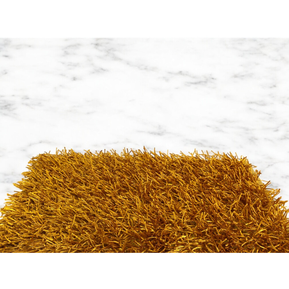 Tappeto Shaggy Ocra – Pelo 6 cm, Antiscivolo, Robusto – 12 Misure