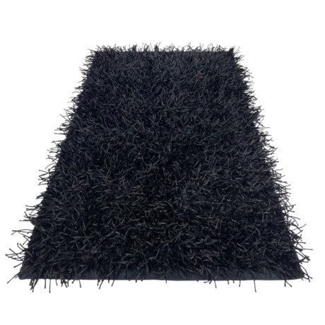 Tappeto Shaggy Nero – Pelo 6 cm, Antiscivolo, Morbido – 12 Misure