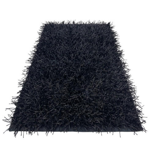 Tappeto Shaggy Nero – Pelo 6 cm, Antiscivolo, Morbido – 12 Misure