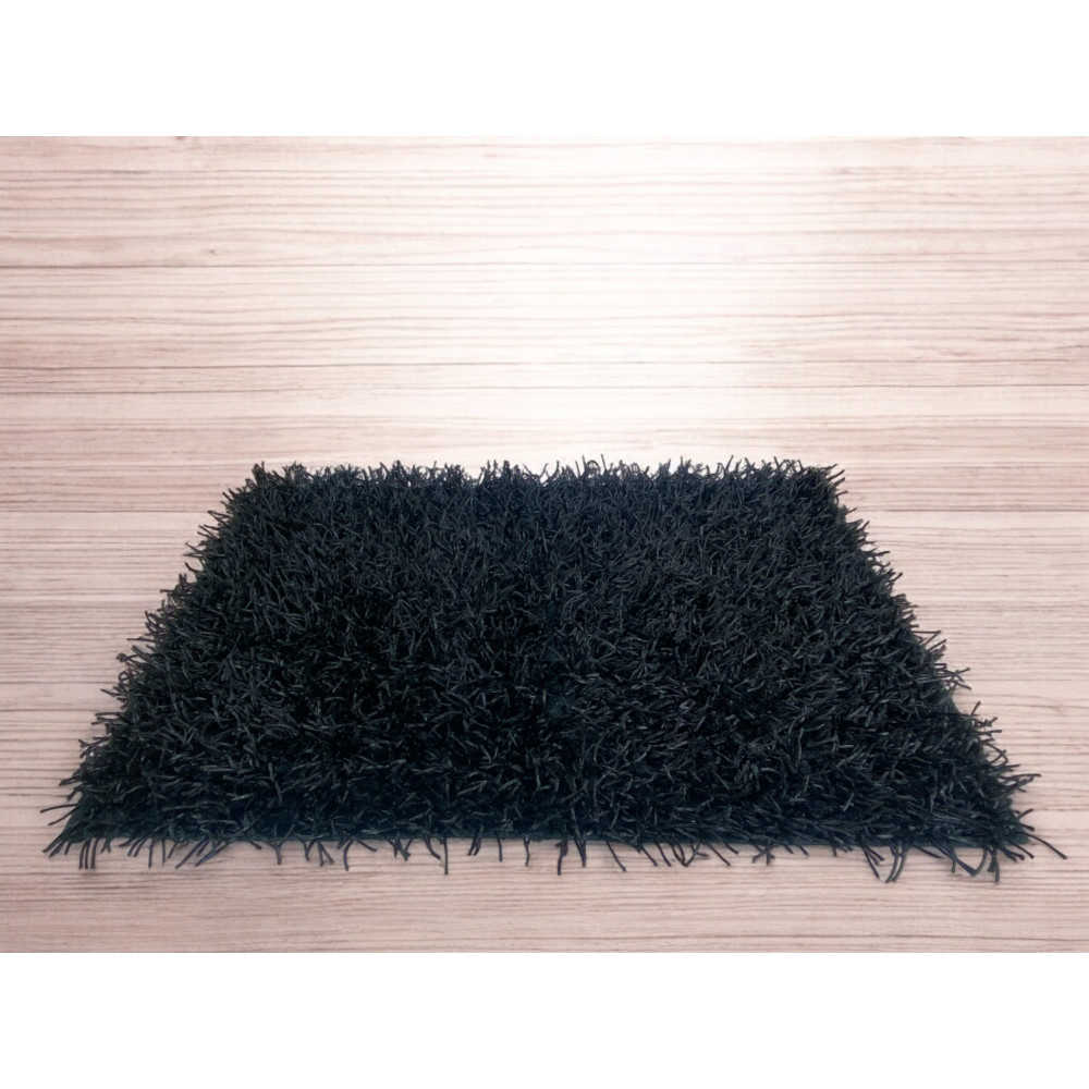 Tapis Shaggy Noir – Velours 6 cm, Antidérapant, Doux – 12 Tailles