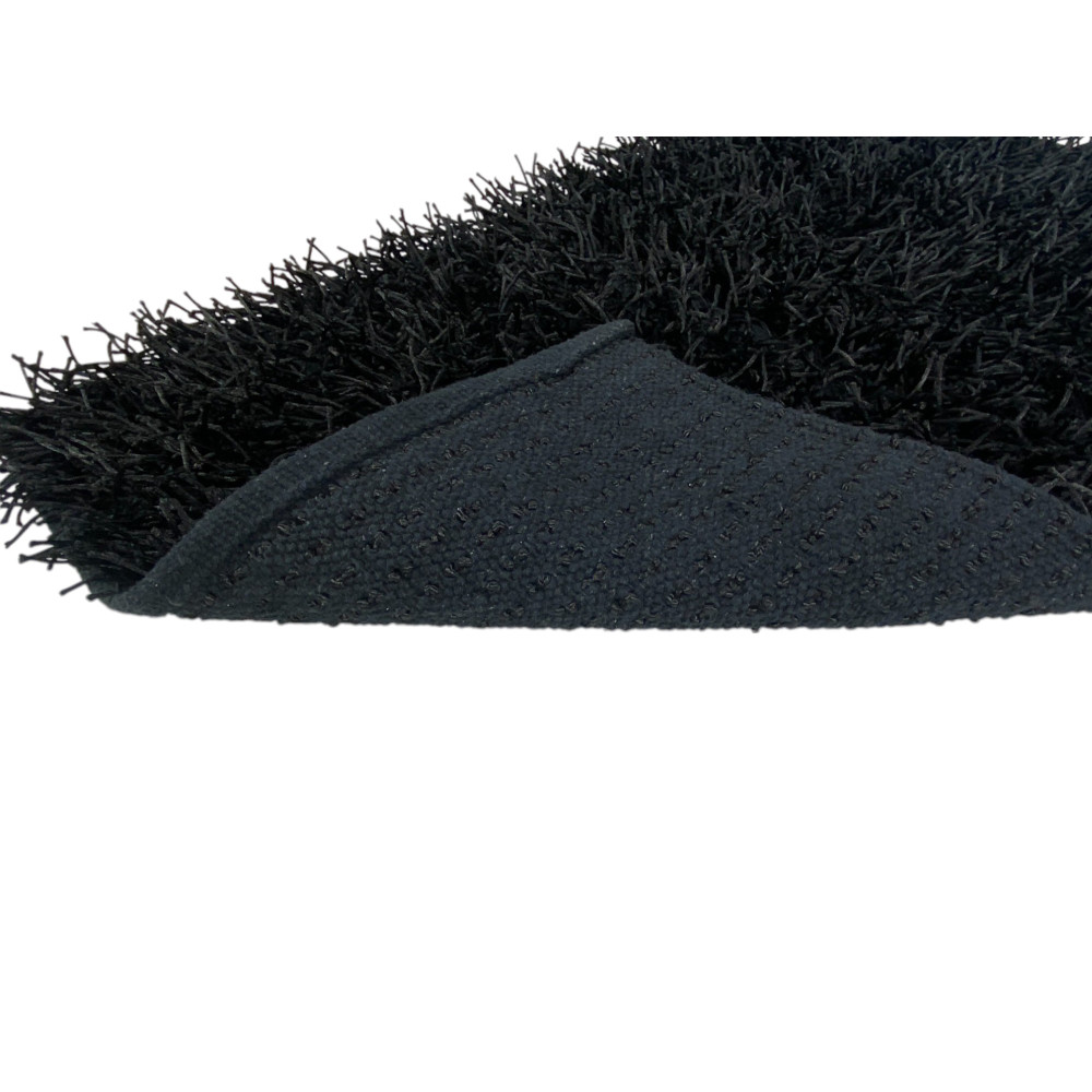 Alfombra Shaggy Negra – Pelo 6 cm, Antideslizante, Suave – 12 Tallas