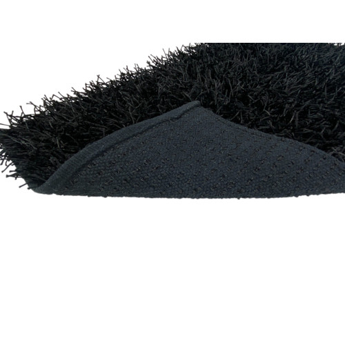 Black Shaggy Rug – Pile 6 cm, Non-Slip, Soft – 12 Sizes