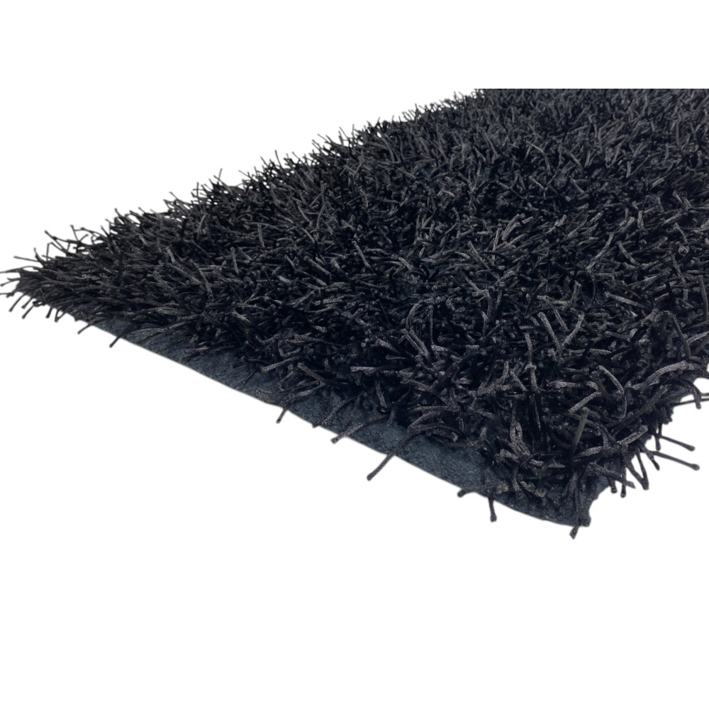 Tappeto Shaggy Nero – Pelo 6 cm, Antiscivolo, Morbido – 12 Misure