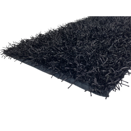 Black Shaggy Rug – Pile 6 cm, Non-Slip, Soft – 12 Sizes