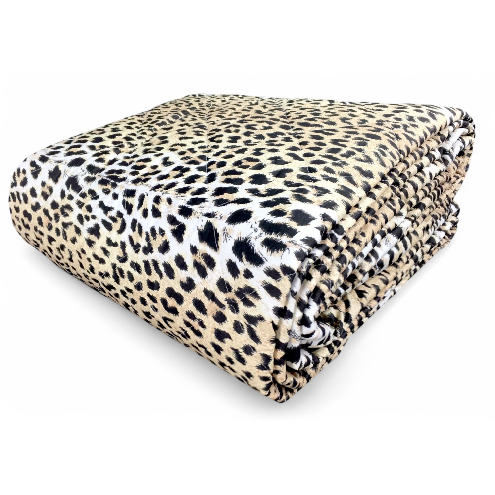 Steppdecke mit Leopard im Animal-Style