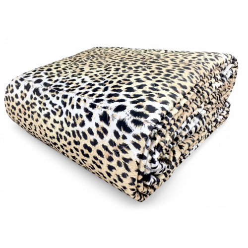 copriletto trapuntato leopardato in stile animalier