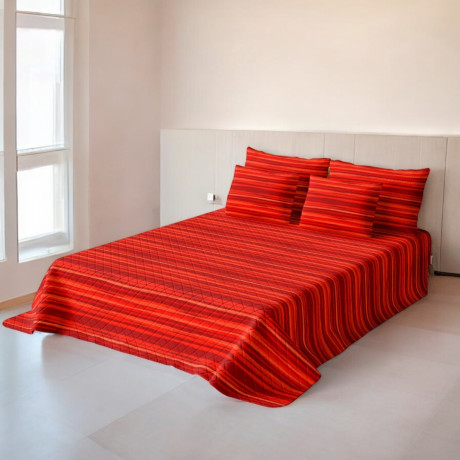 colcha acolchada roja