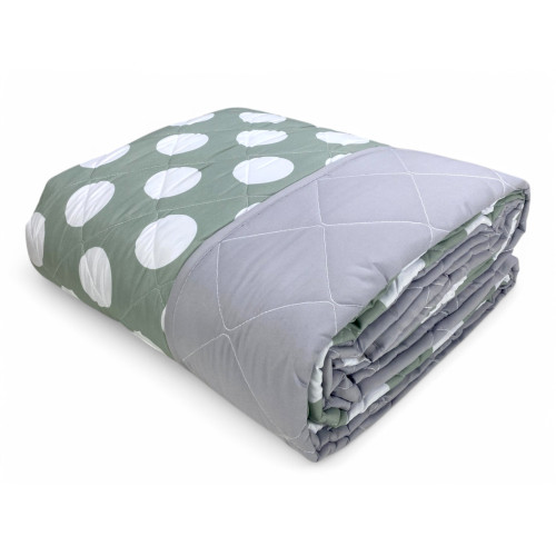 Copriletto trapuntato Pois Verde – Design moderno con pois bianchi su sfondo verde salvia