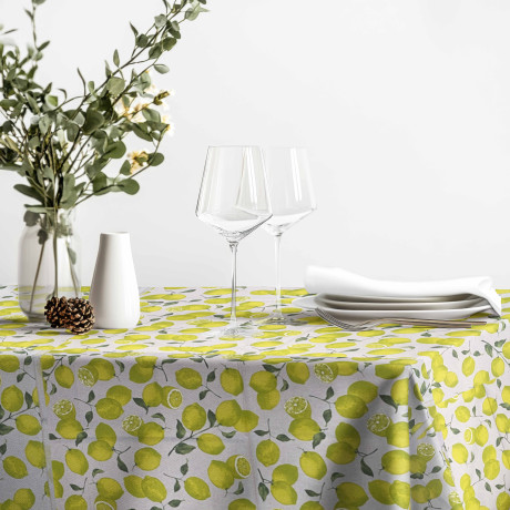 DORY SORRENTO TISCHDECKE zitrone GELBE ZITRONEN aus Baumwolle 2