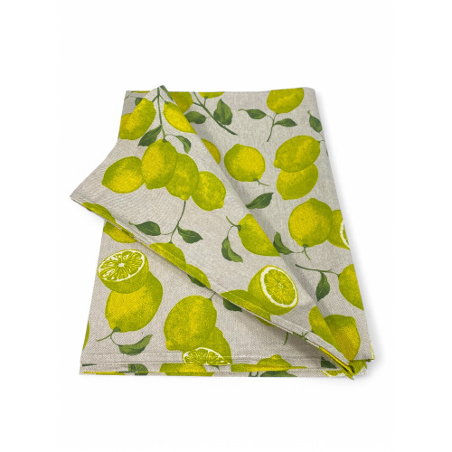 DORY SORRENTO TABLECLOTH lemon YELLOW LEMONS in cotton