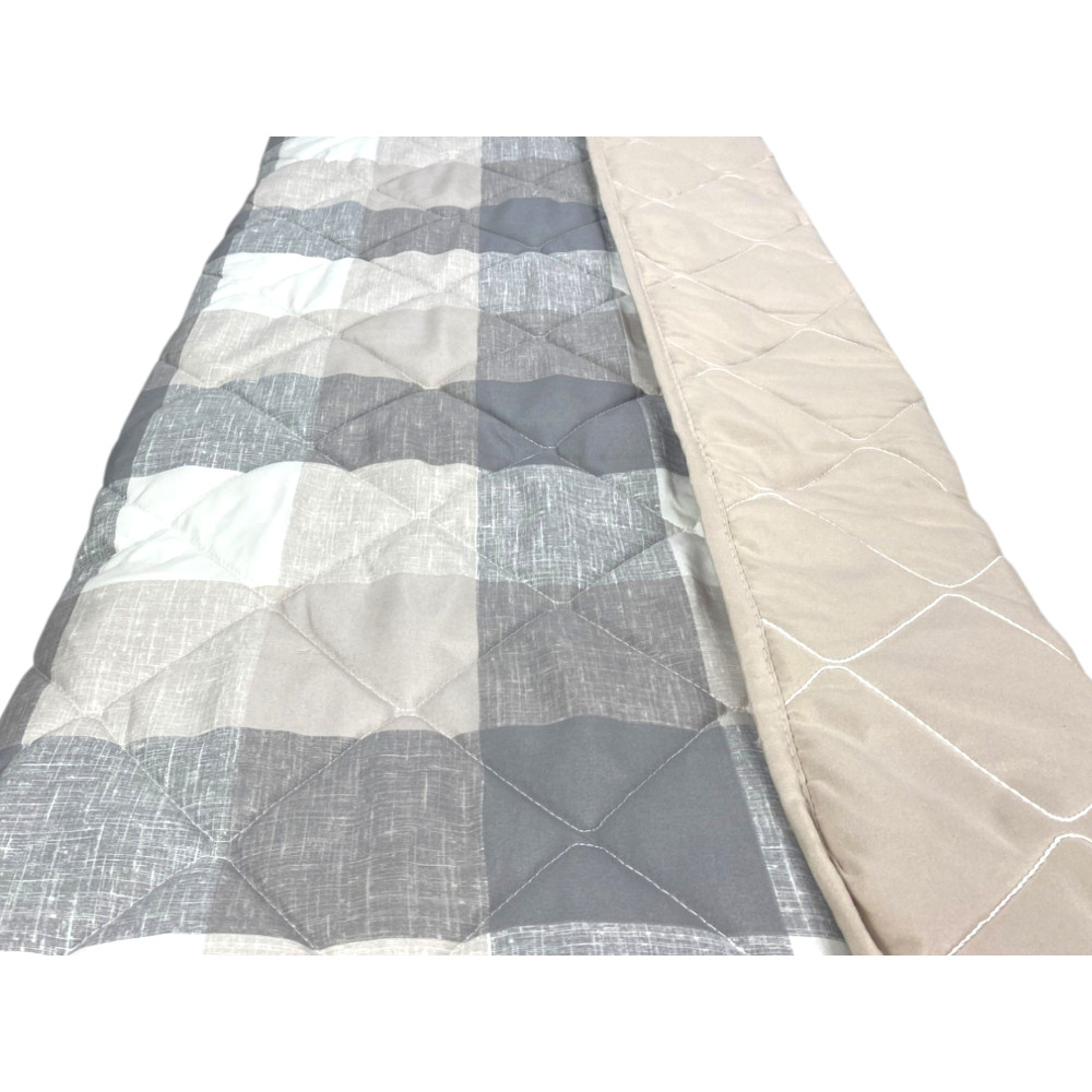 Copriletto Trapuntato Trapuntino Fiocco – Scozzese Beige – Mezza Stagione – Made in Italy
