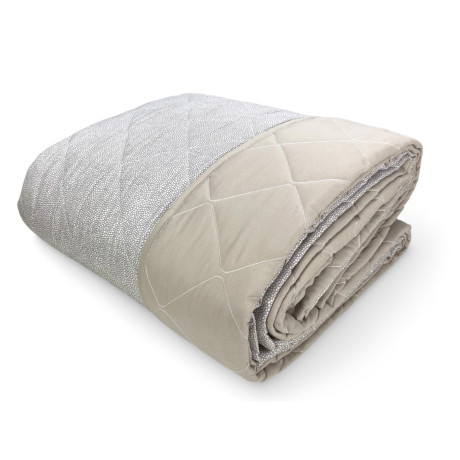 Copriletto trapuntato Boy Beige – Design a micro-punti in beige e grigio, raffinato e moderno
