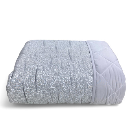 Graue gesteppte Tagesdecke für Jungen – Mikropunkt-Design in Grau und Weiß, moderner Stil 2